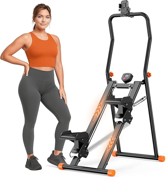 EPHESPORT 2.0 Stair Stepper for Home Gym, 3-Level Adjustable Resistance Vertical Climber Machine, Full-Body Cardio Workout Equipment with Adjustable Handlebar & Pedals, 90% Pre-Assembled Stair Climber
