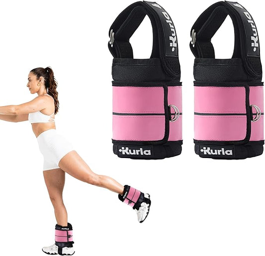 Ankle Weights 4–40 lbs with Dual Strap System (Heel & Wrap) – Single, Pair & Bundle Options with Resistance Bands & Handles – Strength Training, Pilates, Yoga, Glutes, Arms & Rehab