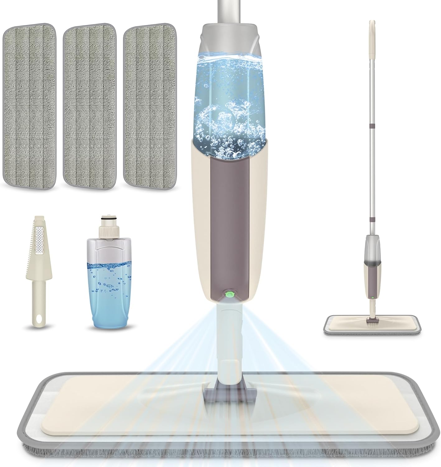 Spray Wet Mops for Hardwood Floor Cleaning: MEXERRIS Dust Dry Mop with 3 Washable Pads for Swiffer Powermop - Wood Floor Mop with Spray Home Commercial Use for Hardwood Laminate Ceramic Tiles