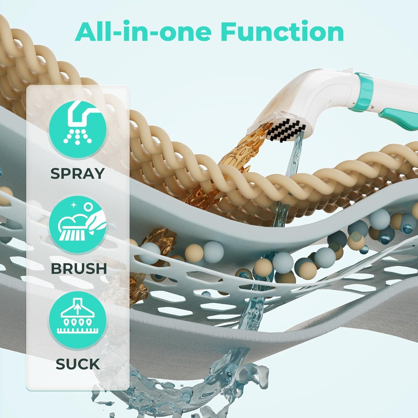 HAUSHOF Portable Carpet Spot and Upholstery Cleaner Machine, 13Kpa Powerful Suction & Spot Remover, Deep Stain Cleaning for Rug, Carpet, Car Seats, Pets, Stairs, Couches, with Cleaning Solution