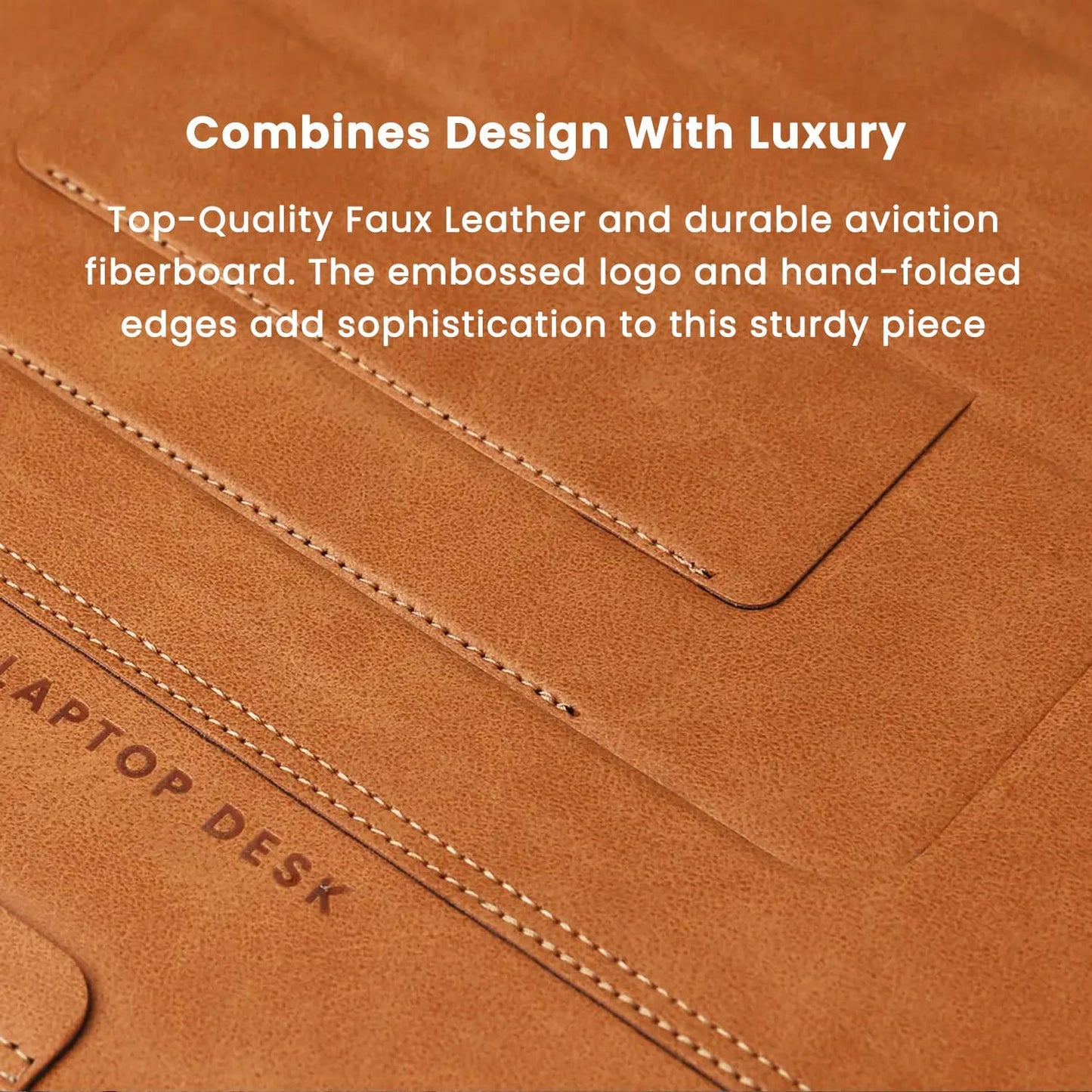 PUNCUBE Portable Lap Desk -Ultra Slim&Compact Laptop Desk in Sleek Design with Retractable Mouse Pad, Adjustable Stand, Expandable Surface, and Heat Protection for Laptops and Tablets (Blonder Brown)