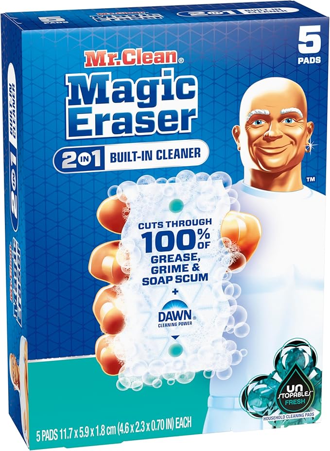 Mr. Clean Magic Eraser Foaming Sponge, All Purpose Cleaner, Dawn Cleaning Power, Ultra Foamy, 5ct
