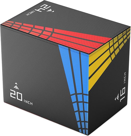 XDDIAS 3-in-1 Heavier Foam Plyometric Box Jumps for Home Gym,Firm Soft Foam Plyo Box,30”x24”x20”-24”x20”x16”-20"x16"x14" Plyometric Box,440lb Weight Capacity Jump Box Gym Fitness Workout Training