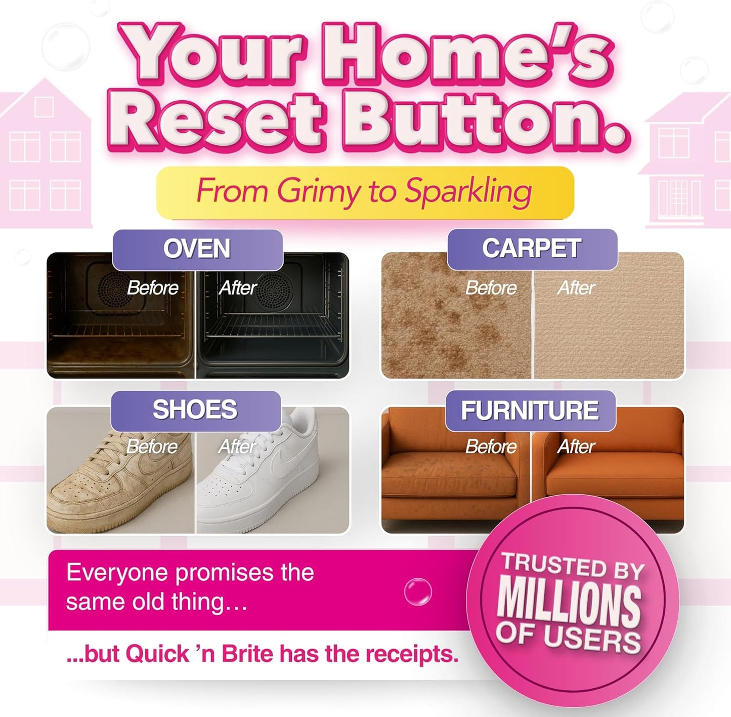 Quick 'n Brite All Purpose Cleaning Paste – Miracle Cleaner for Tough Stains | Eco-Friendly, Non-Toxic, Pet-Safe | Multi-Surface Stain Remover | Made in USA, 12oz (Pack of 2)