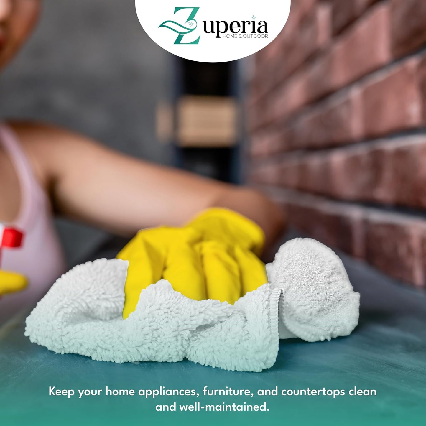 ZUPERIA 100% Cotton Terry Towels Cleaning Cloths, Pack of 50 (12" x 12") Multipurpose, Highly Absorbent, Reusable Cotton Rags, White Bar Towels & Cleaning Rags for Everyday Usage (White)