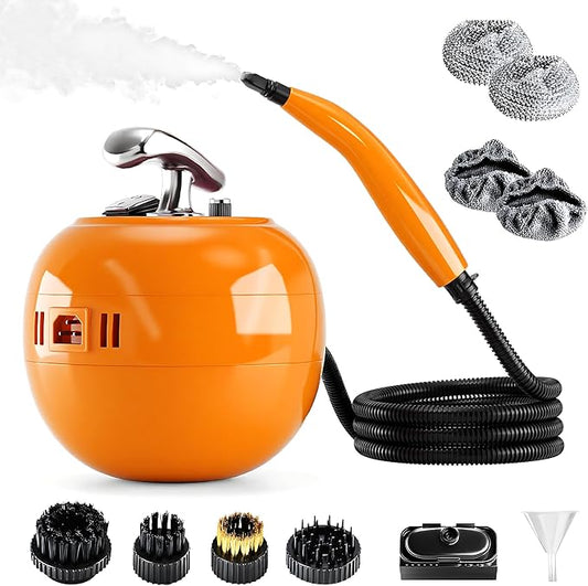 2000W Handheld Steam Cleaner, 248°F High Temperature Multipurpose Steam Cleaners with 1500ml Tank, 6 Adjustable Gear for Home Kitchen Grease Car Cleaning, Orange