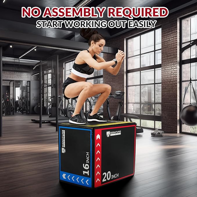 BalanceFrom 3-in-1 Foam Plyo Box, Jump Box for Home Gym, Plyometric Training, HIIT & Strength Workouts, Anti-Slip, Durable & Lightweight, Supports 350lbs,Multiple Colors