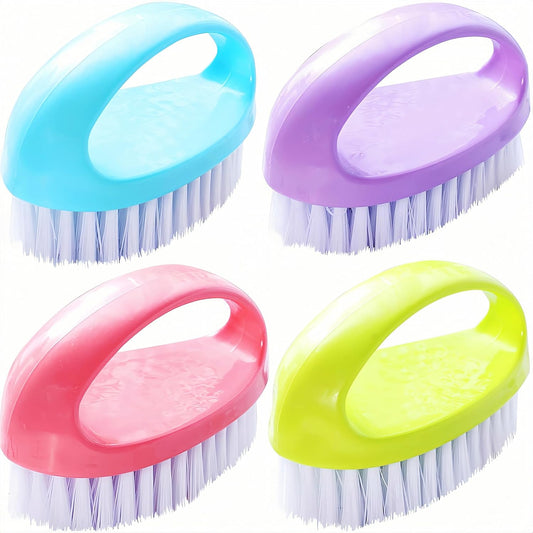 Small Scrub Brush for Cleaning - 4 Pack Scrubbing Brushes with Stiff Nylon Bristles Heavy Duty Cleaning Brush Multi-Purpose Scrub Brushes for Household Cleaning-Small Size