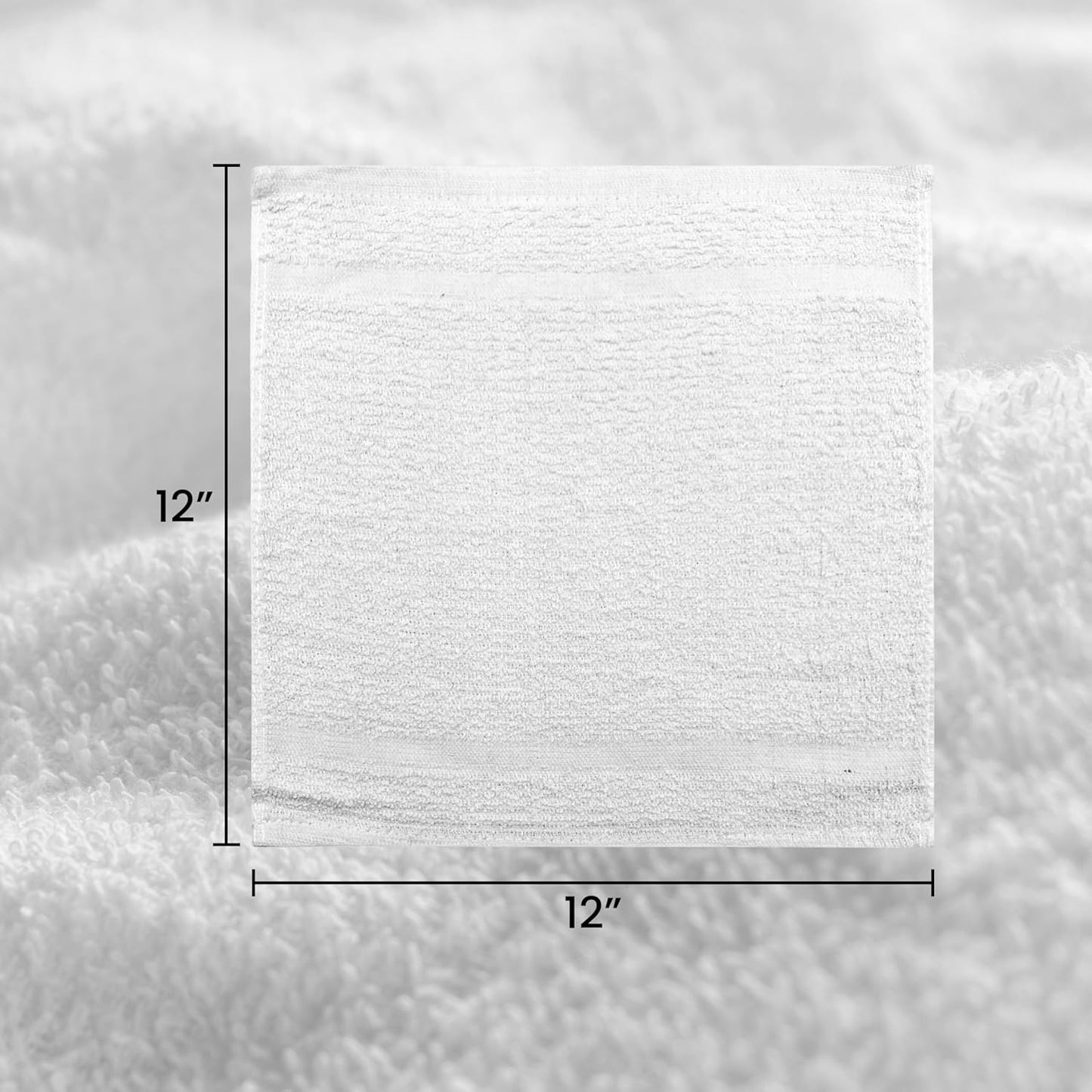 ZUPERIA 100% Cotton Terry Towels Cleaning Cloths, Pack of 50 (12" x 12") Multipurpose, Highly Absorbent, Reusable Cotton Rags, White Bar Towels & Cleaning Rags for Everyday Usage (White)