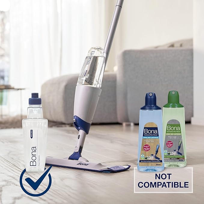 Bona Spray Mop Air - Includes Multi-Surface Floor Cleaner Concentrate and Microfiber Pad - Lemon Mint Scent - Lightweight & Compact Mop
