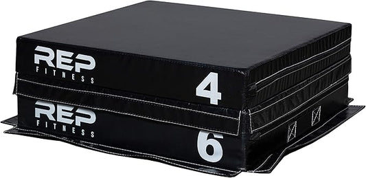 REP Fitness Stackable Soft Foam Plyo Boxes, Adjustable Jump Platforms for Home Gym Training, Durable Cushioned Step for Exercise, Balance, Squats, HIIT Workouts, Strength Conditioning, Vinyl Cover