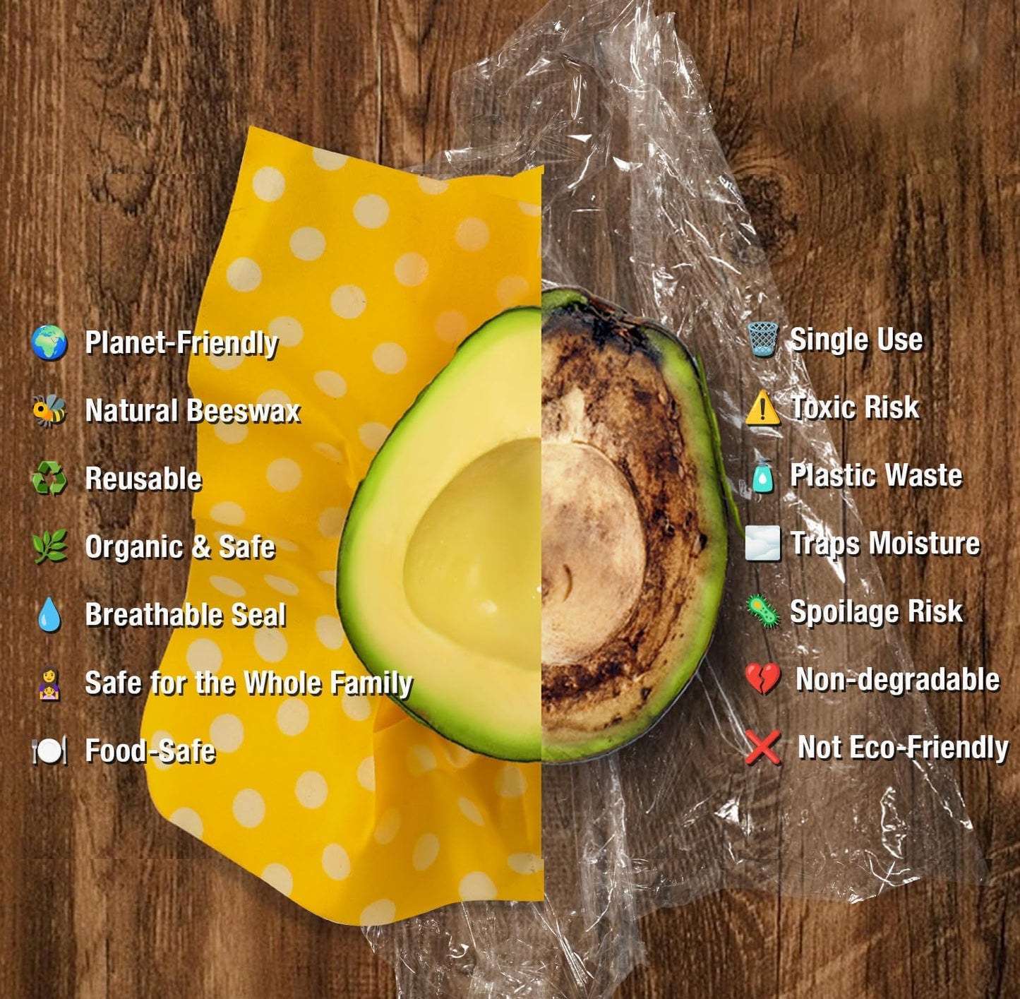 Reusable Beeswax Food Wraps - 9 Pack (5S,3M,1L) for Bread, Sandwiches, Cheese & Bowl Covers, Mason Jars, Eco-Friendly Kitchen Storage | Organic, Zero Waste, Plastic and Silicone Free