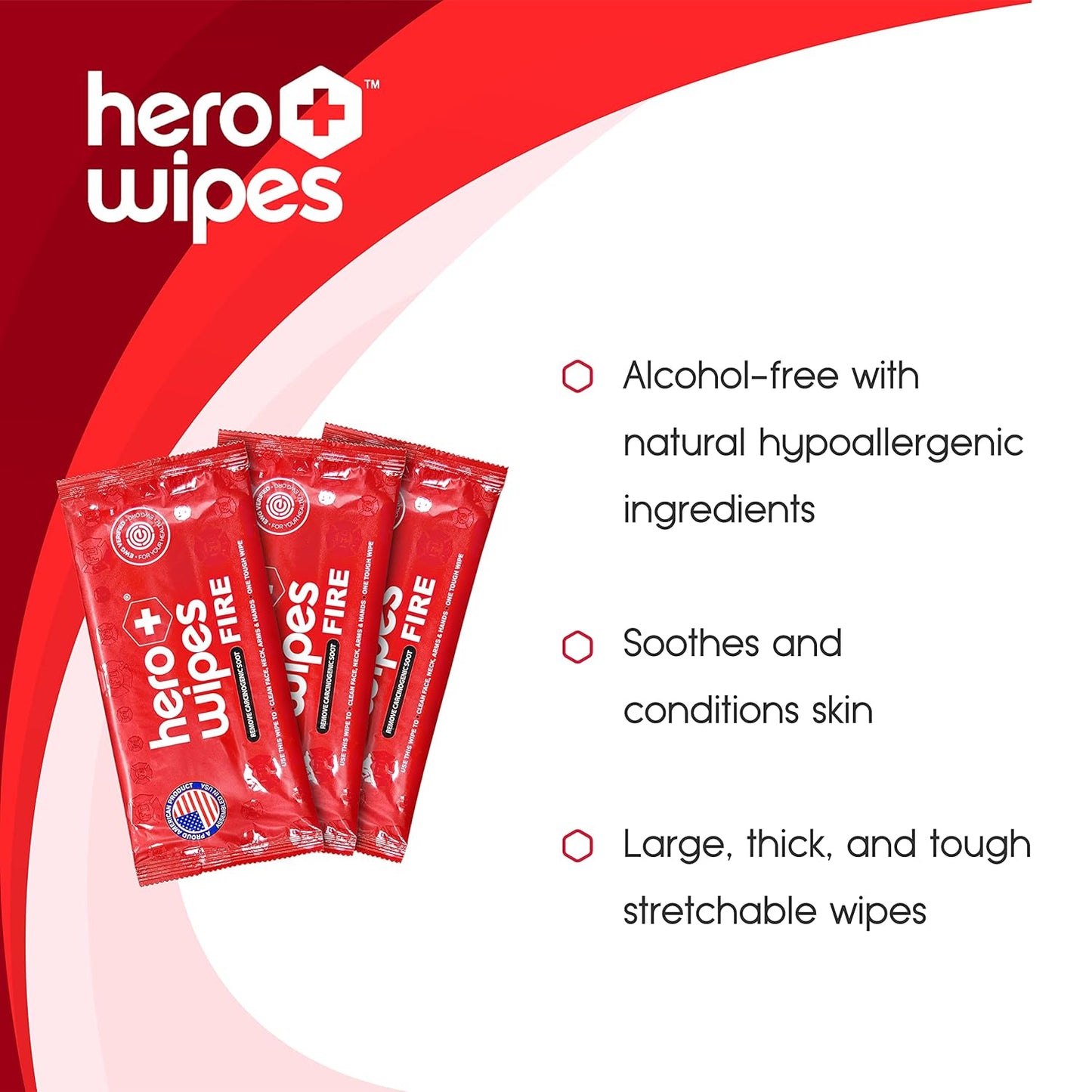 Hero Wipes Body Wipes Remove 98% Of Carcinogens, Ash, Soot, Smoke, Toxins - 120ct Extra Thick Durable 10x9 inches Firefighter Wet Wipes