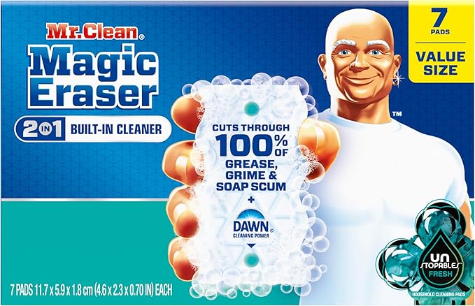 Mr. Clean Magic Eraser Foaming Sponge, All Purpose Cleaner, Dawn Cleaning Power, Ultra Foamy, 7ct