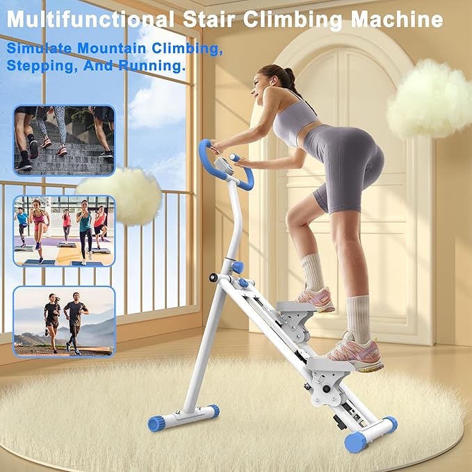 Stair Stepper for Home-Upgrade Vertical Climber Workout Machine for Full-Body Exercise Climber Fitness Equipment with Stable Frame Adjustable Handlebar
