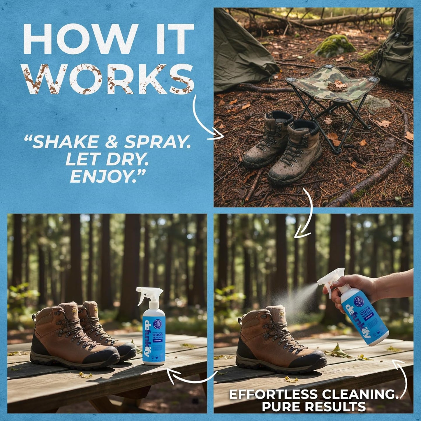 Odor Remover Spray, 16oz (2-Pack). 'Fresh Air' Essential Oil Odor Eliminator for Strong Odors on Fabric, Shoes, Activewear. 'ProvenSafe' Deodorizer for Pets, Kids & Sensitive Gear w/Ionic Silver