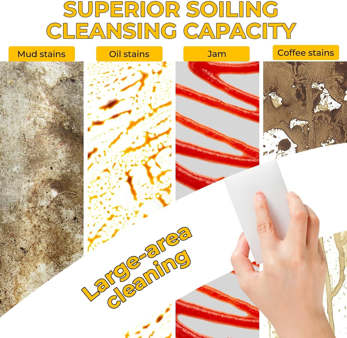 (50 Pack 3.1"x1.9"x1.1") Melamine Sponges Magic Cleaning Sponges in Bulk Eraser Sponges for Kitchen Bathroom Cleaning Supplies for Stains and Dirt