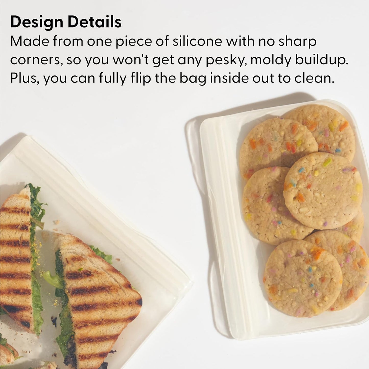 W&P Porter Silicone Reusable Storage Bag, Sandwich (46oz Flat), Mint, Food Storage Container, Microwave and Dishwasher Safe, Easy Cleaning