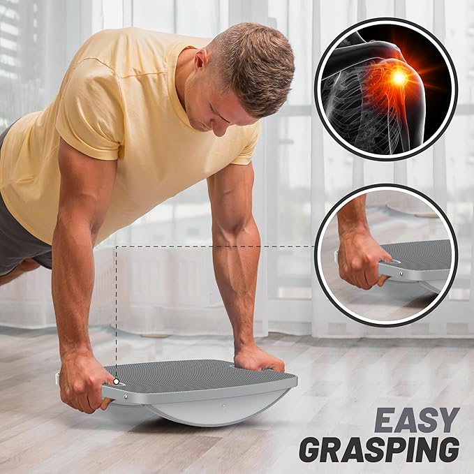 Advanced Wood Balance Board, 360 Degree Rotation and Tilt - Non-Slip 500 lbs Wobble Board for Standing Desk, Physical Therapy and Yoga Practice, Core