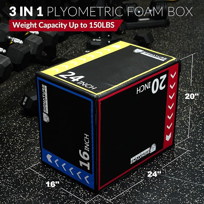 BalanceFrom 3-in-1 Foam Plyo Box, Jump Box for Home Gym, Plyometric Training, HIIT & Strength Workouts, Anti-Slip, Durable & Lightweight, Supports 350lbs,Multiple Colors