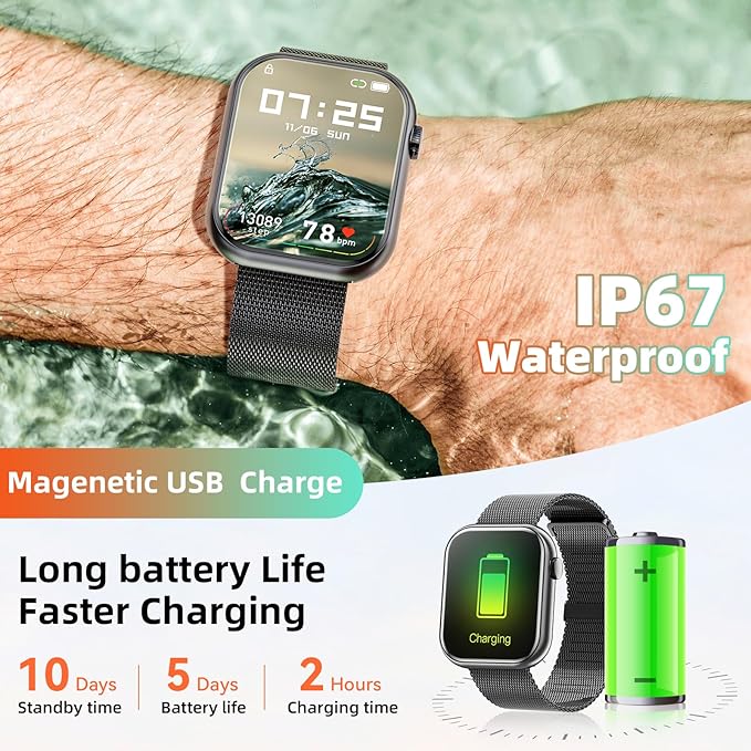 Smart Watches for Women with Android Samsung iPhone Compatible[Calls/Answer] 1.85" Smartwatch with Sleep/Heart Rate Monitor,100+ Sports Fitness Tracker,Pedometer for Steps Miles (Gray-Gold)