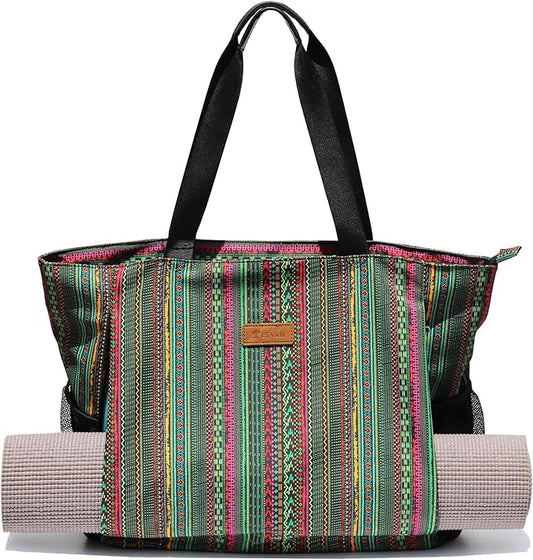 ESVAN Yoga Mat Bag Yoga Tote Carrier Shoulder Bag Carryall Tote for Office,Yoga,Pilates,Travel,Beach and Gym