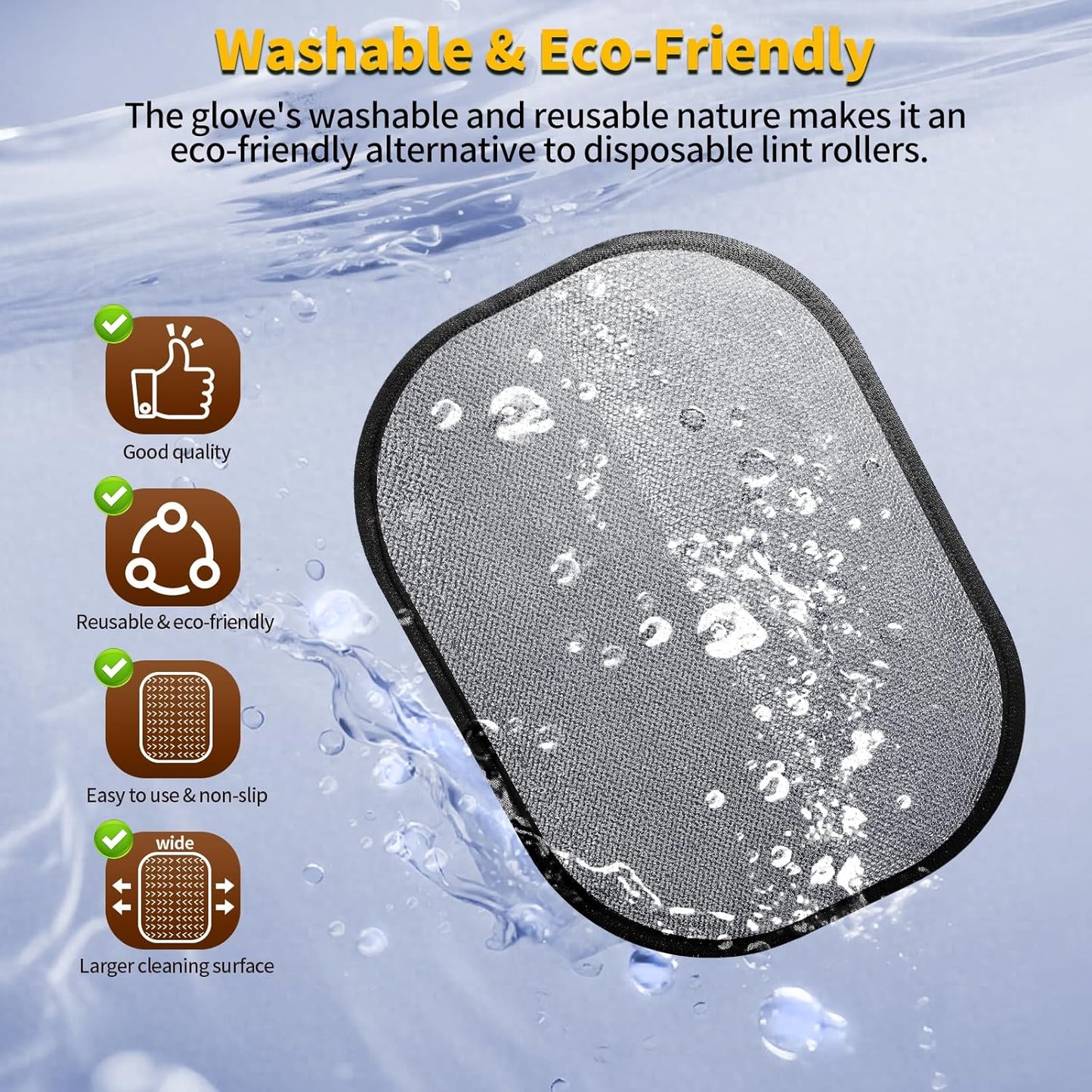 2PCS Pet Hair Removal Glove for Dogs & Cats, Newly Upgraded Reusable Electrostatic Pet Hair Gloves, Pet Hair Remover Tool for Clothing, Couch, Carpet, Car Seat