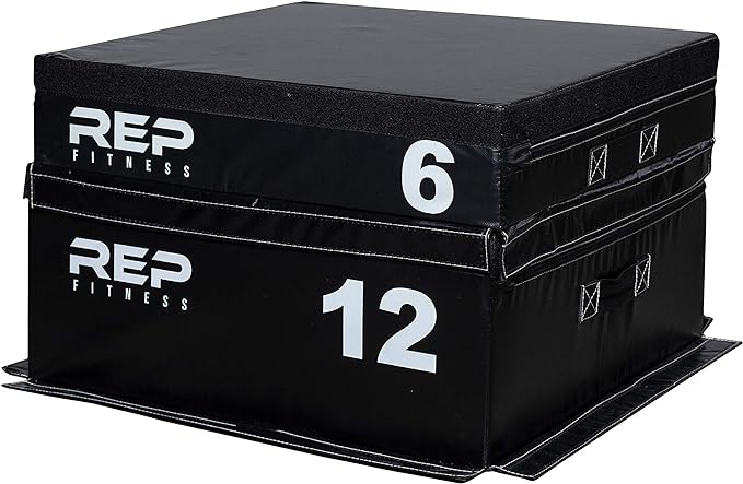 REP Fitness Stackable Soft Foam Plyo Boxes, Adjustable Jump Platforms for Home Gym Training, Durable Cushioned Step for Exercise, Balance, Squats, HIIT Workouts, Strength Conditioning, Vinyl Cover