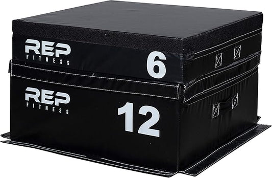 REP Fitness Stackable Soft Foam Plyo Boxes, Adjustable Jump Platforms for Home Gym Training, Durable Cushioned Step for Exercise, Balance, Squats, HIIT Workouts, Strength Conditioning, Vinyl Cover