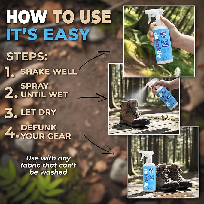 Odor Remover Spray, 16oz (2-Pack). 'Fresh Air' Essential Oil Odor Eliminator for Strong Odors on Fabric, Shoes, Activewear. 'ProvenSafe' Deodorizer for Pets, Kids & Sensitive Gear w/Ionic Silver