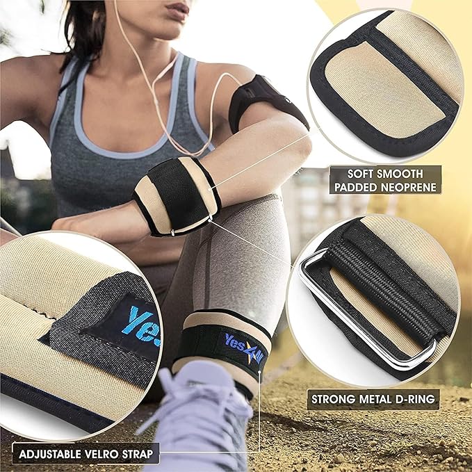 Yes4All Wrist & Ankle Weights Pair 1lb -10lbs, Adjustable Strap for Walking, Jogging, Pilates, Gym Fitness Workout for Women, Men