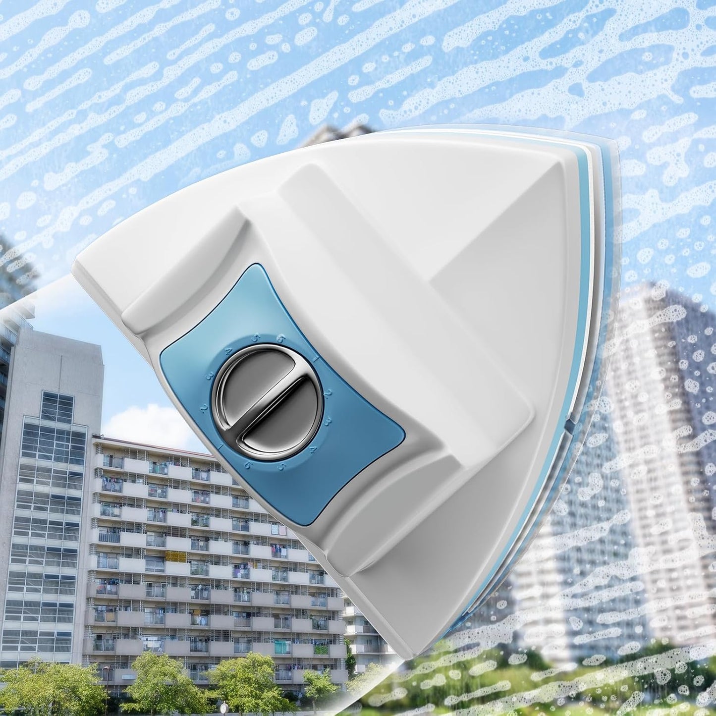 Magnetic Window Cleaner Double-Sided Glass Wiper, Adjustable Magnetic Force Window Washing Tool for High-Rise Single/Double Glazed Windows Fits 0.1''–1.2'' (3–30mm) Thickness