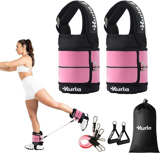 Ankle Weights 4–40 lbs with Dual Strap System (Heel & Wrap) – Single, Pair & Bundle Options with Resistance Bands & Handles – Strength Training, Pilates, Yoga, Glutes, Arms & Rehab