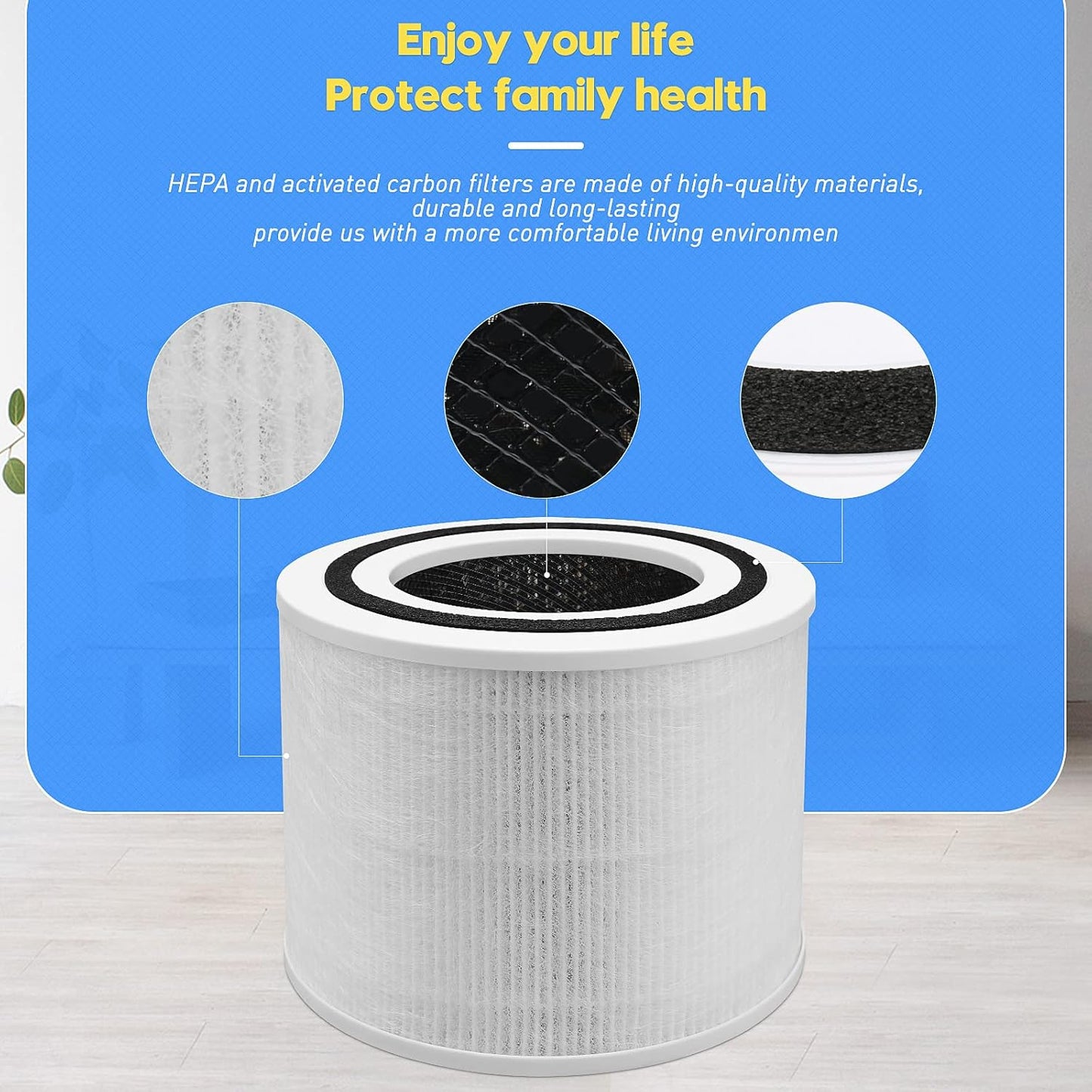 2 Pak Core P350-RF True HEPA Filte for LEVOIT Core P350, Core 300, Core 300S Air Purifier, Odor Eliminator with ARC Formula, H13 Grade 3-in-1 True HEPA Filter Replacement