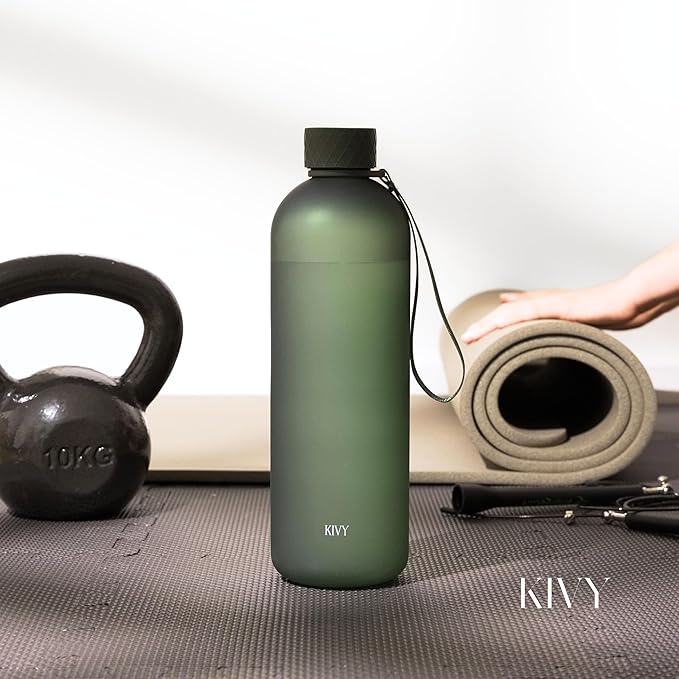 KIVY Large Water Bottle 50oz [Lightweight & Shatterproof] Fits Backpack & Cupholder for Travel, Sports, School - Extra large water bottle no straw - 1.5 Liter water bottles - 50oz Water bottle Red