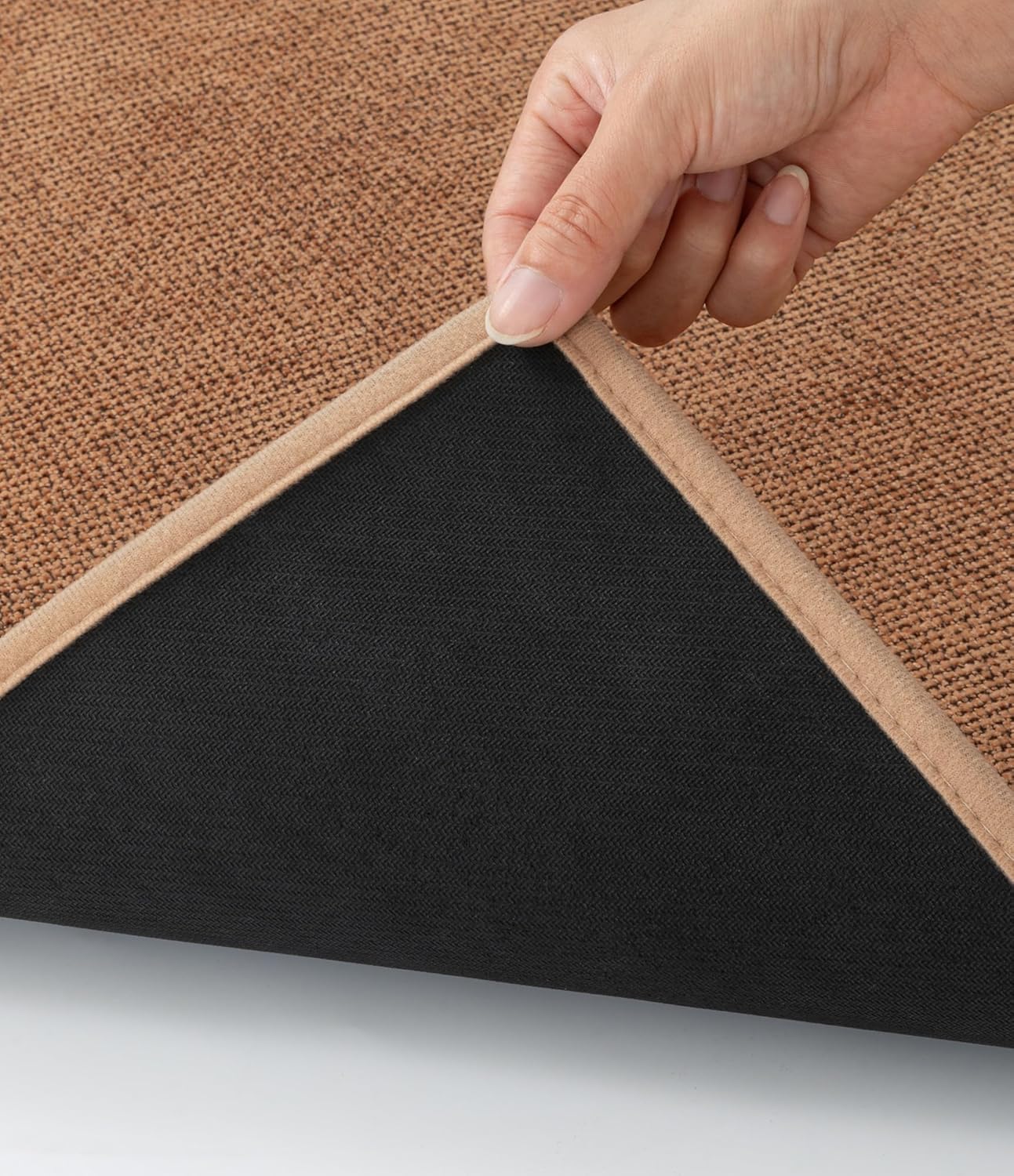 YIHOUSE Bathroom Rugs Mat Contour 16x24, Non Slip Quick Dry Bath Mats for Bathroom Absorbent Ultra Thin Bath Rugs Machine Washable Fit Under Door for Sink, Cabinet, Laundry (Orange, 16"x24"-U)