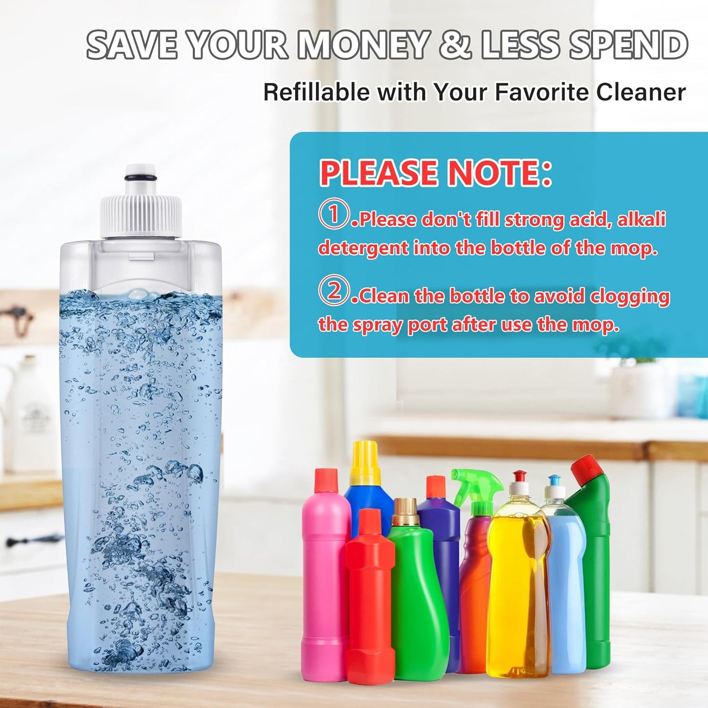 Spray Mops for Hardwood Floors: MEXERRIS Wet Jet Mop with 3 Microfiber Washable Pads for Swiffer Powermop - Flat Floor Mop with Sprayer for Wood Laminate Ceramic Tiles Vinyl