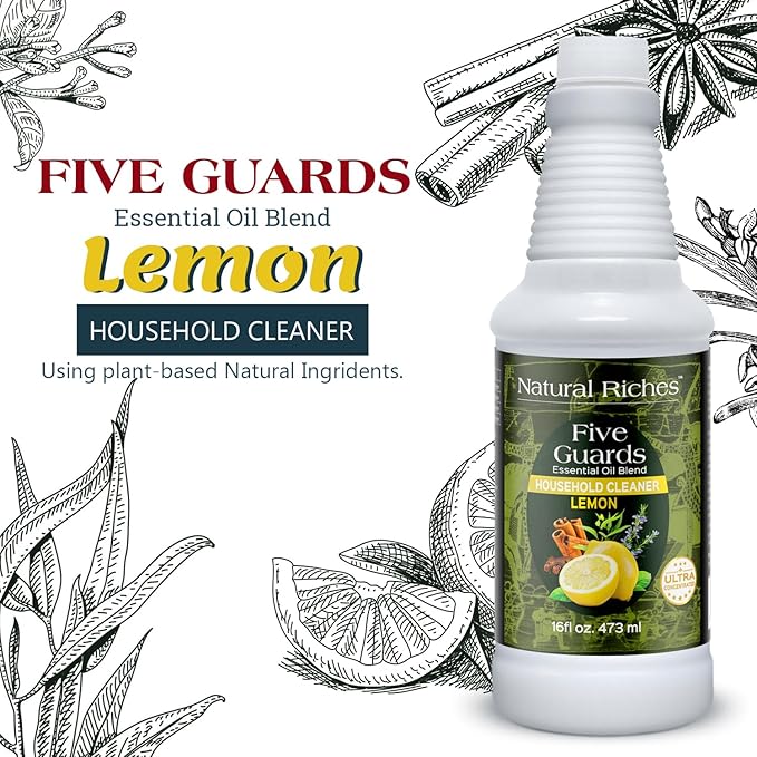 Natural Riches Household Cleaner Concentrate Five Guards Lemon scent from The Tales of French stories of Thieves Essential oil Blend household cleaner - 16 fl oz