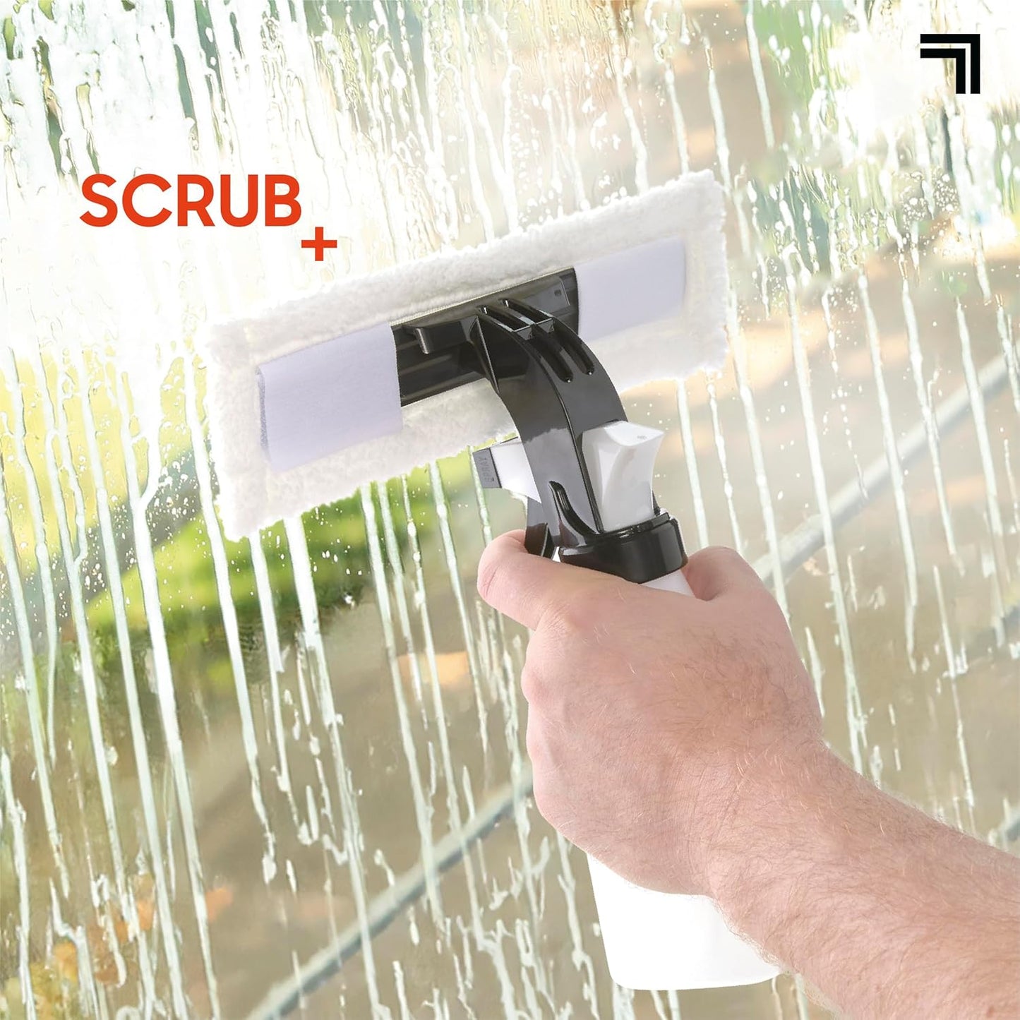 Sharper Image® 2-in-1 Window Vacuum Cleaner Kit – Cordless Squeegee, Spray Bottle, 11" Blade, 2 Washable Microfiber Pads| Cleaning Supplies Tool Set| Glass, Mirrors, Shower, Windows, Car Windshield