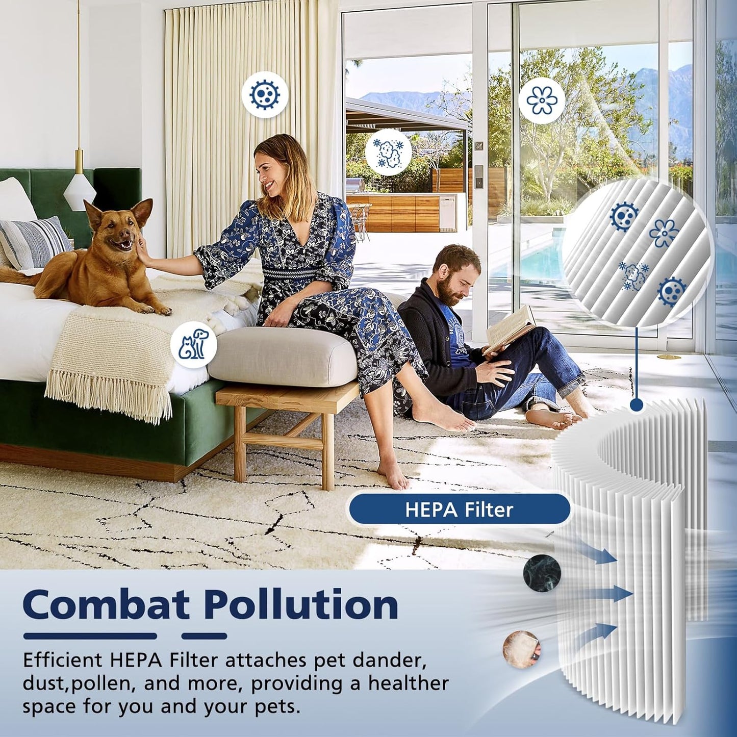 Core P350 HEPA Filter for LEVOIT Core P350 Core 300 Core 300S Air Purifier, 3-in-1 HEPA and Activated Carbon Filter with ARC Formula, Replace Part #Core P350-RF, 2 Pack