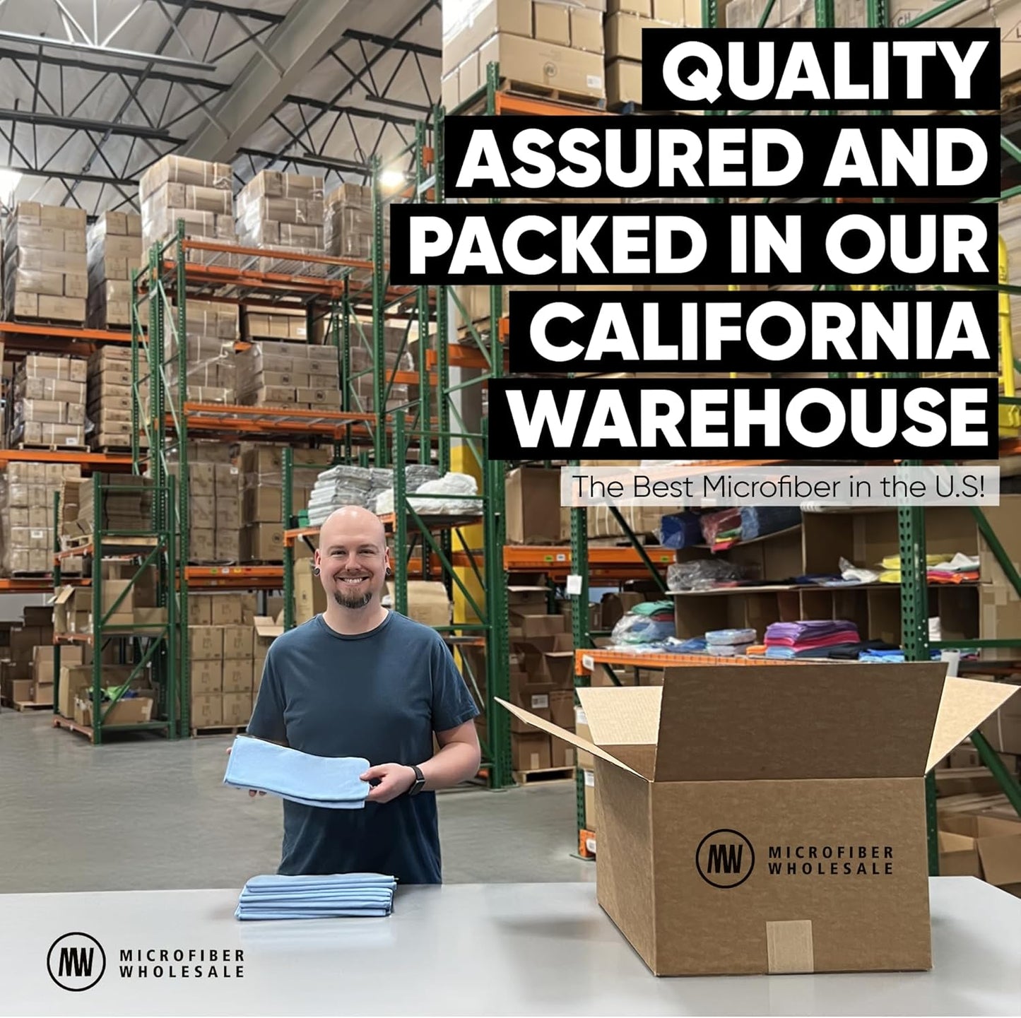 Microfiber Cleaning Wholesale Cloths (48 Pack) | Size 12" x 12"| All Purpose Microfiber Towels - Clean, Dust, Polish, Scrub, Absorbent (Blue)