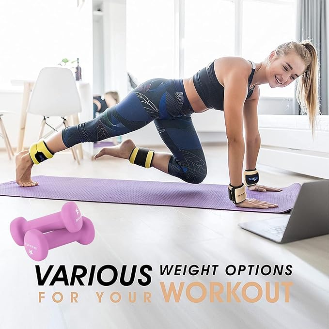 Yes4All Wrist & Ankle Weights Pair 1lb -10lbs, Adjustable Strap for Walking, Jogging, Pilates, Gym Fitness Workout for Women, Men