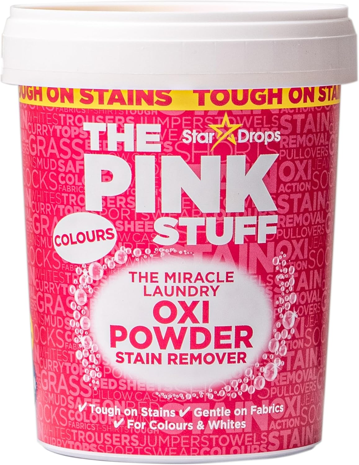 Stardrops The Pink Stuff Miracle Laundry Oxi Powder Stain Remover for Colours, 1kg