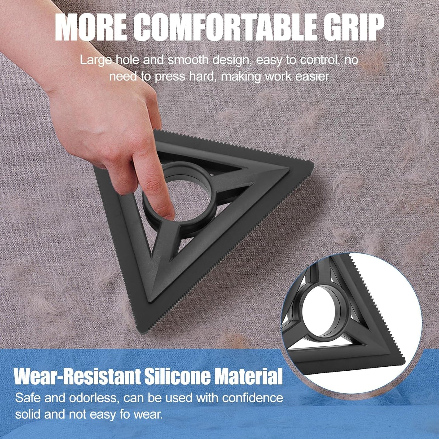 Portable deshedding dog brush Easy to clean,Reusable pet hair removal tool Very suitable for pet hair remover for laundry,3 different spacing sizes for various pet hair cleaning