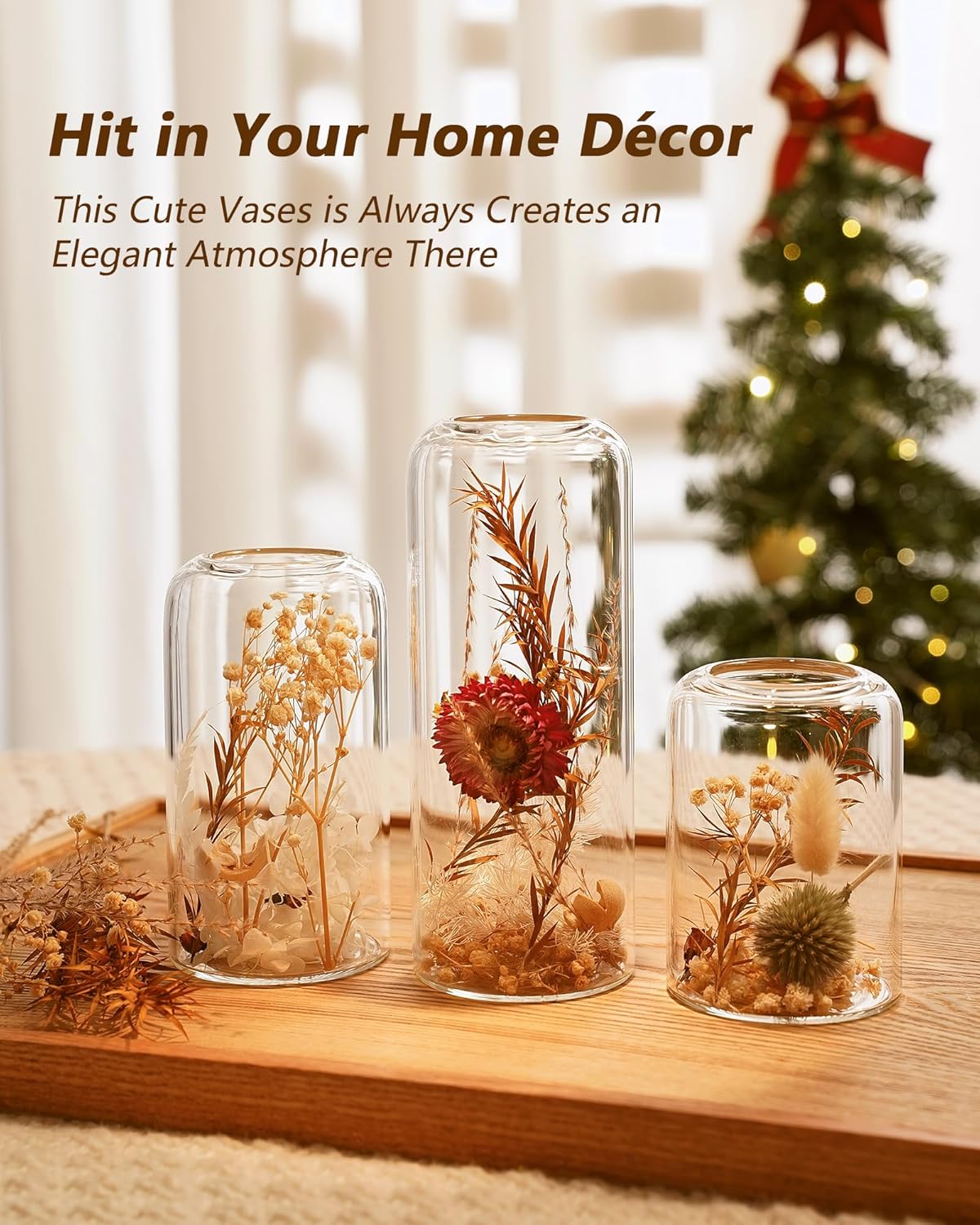 ZENS Bud Vases in Bulk Set of 16, Modern Small Glass Vases for Flower Clear Bud Vases for Wedding Centerpiece, Modern Blown Small Vase for Flowers, Wedding Party Events Decorative Home Decor