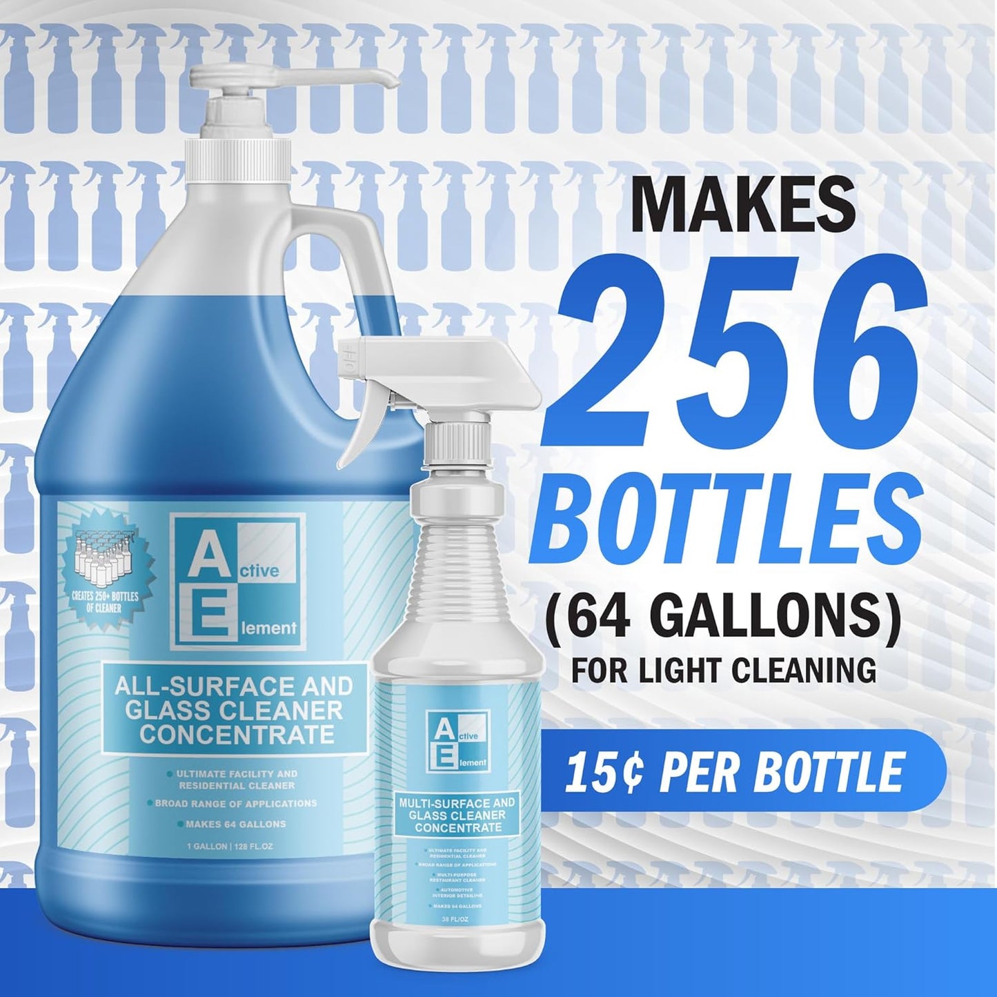 All Surface and Glass Cleaner Concentrate- Makes 256 Gallons of Powerful All Purpose Cleaner Bulk - Floor Cleaner Concentrate - All Purpose Cleaner Concentrate