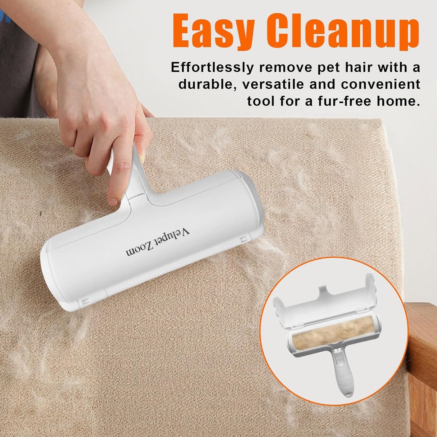 Pet Hair Remover Lint Roller for Pet,Cat Hair Removal Tool Reusable Lint Roller for Furniture, Couch, Carpet, Clothing and Bedding,White Red