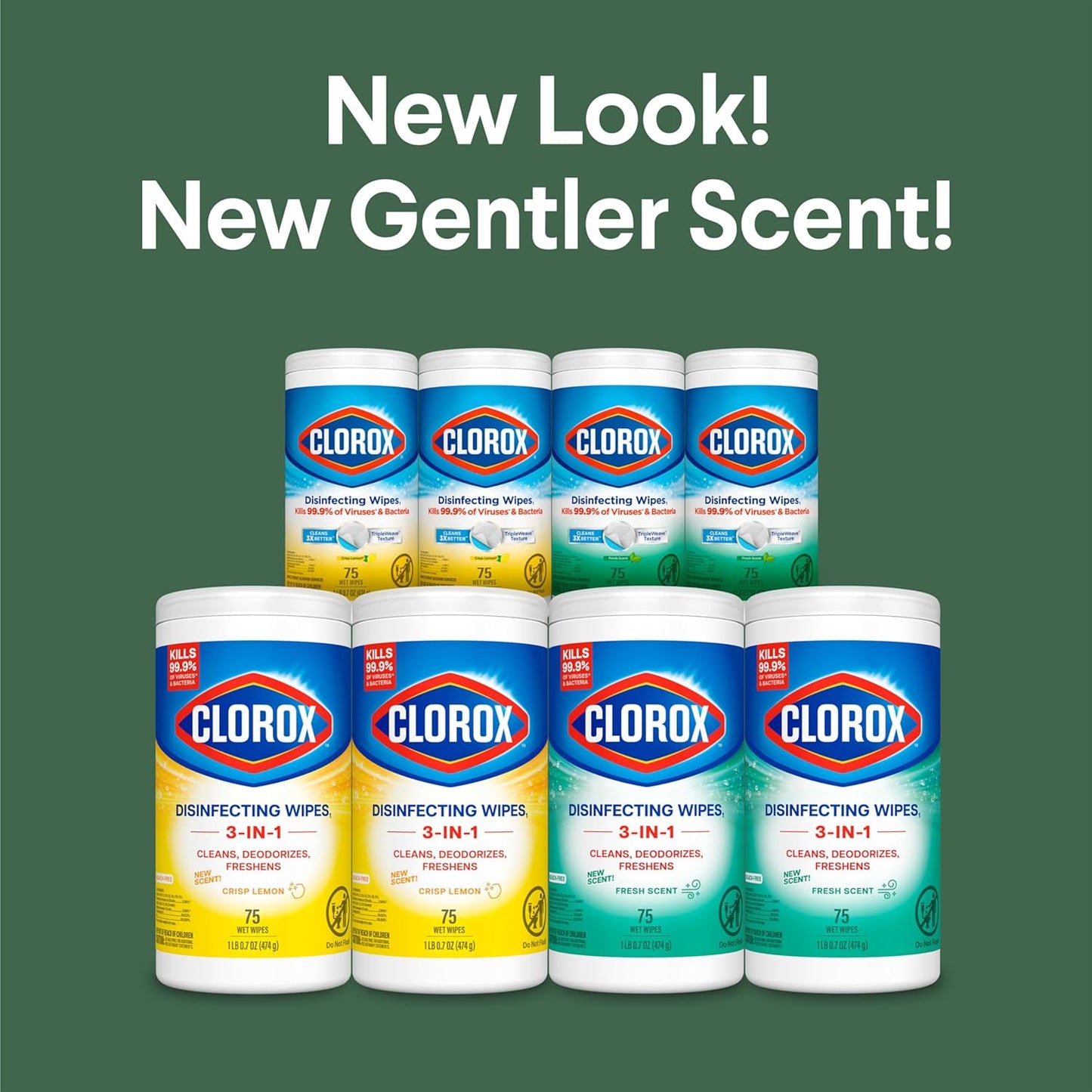 Clorox Disinfecting Wipes Value Pack, Bleach Free Cleaning Wipes, 75 Count Each, Pack of 4