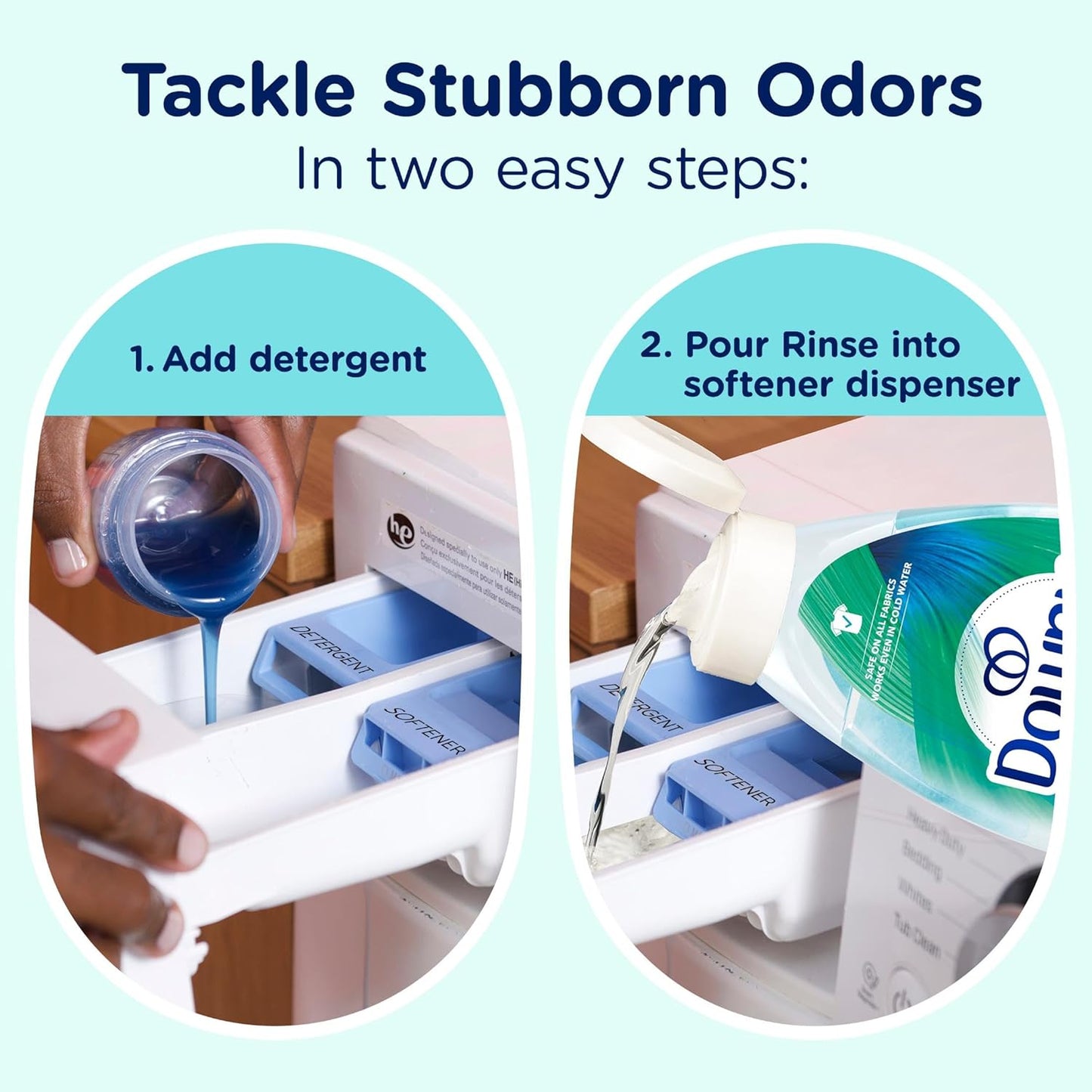 Downy Rinse Laundry Odor Remover, Cool Cotton Scent, 48 fl oz, Fabric Softener and Laundry Odor Removal Rinse, Fights Odors at the source, HE Compatible