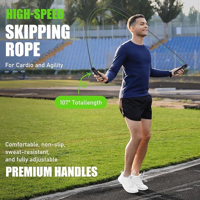Soccer Agility Speed Training Equipment, Football Practise Set with 20 ft Agility Ladder, 12 Cones, 4 Adjustable Hurdles, Jump Rope, Parachute, for Basketball, Football, Kids, Youth, Adults